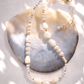 Luminous Pearl & Pikake Beaded Necklace - Gold Heleleʻi