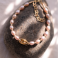 Pink Freshwater Pearl Bracelet with Gold Pikake Bead - Puakea