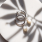 Sterling Silver Latch Pikake Hoop Earrings - Healani