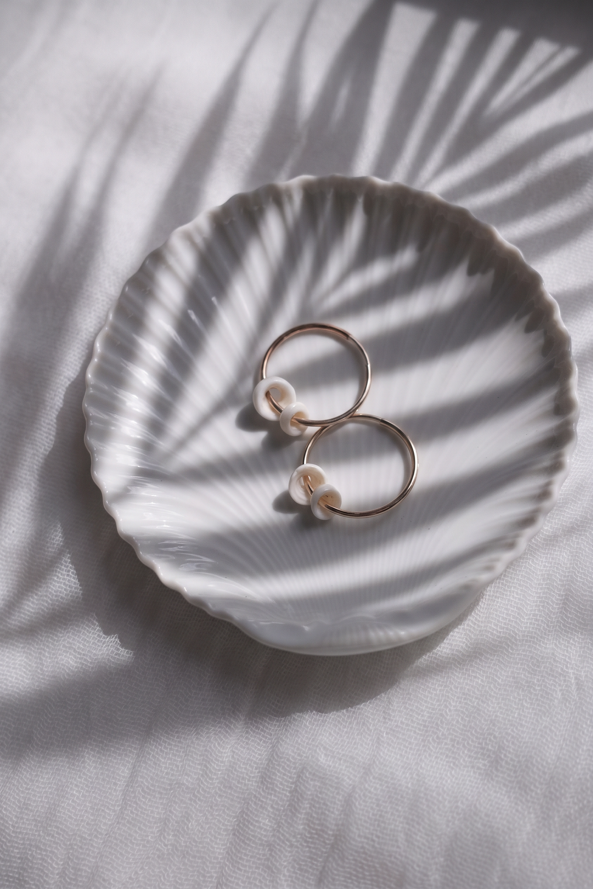 Gold Puka Shell Endless Hoop Earrings - Kailani