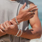 Stretchy Unisex White Puka Shell Bracelet - Ikaika