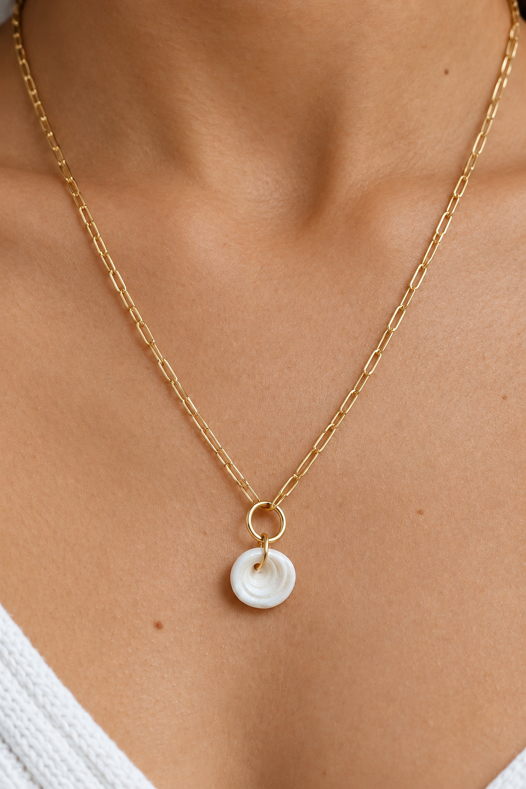 Gold Puka Shell Chain Necklace - Kahale