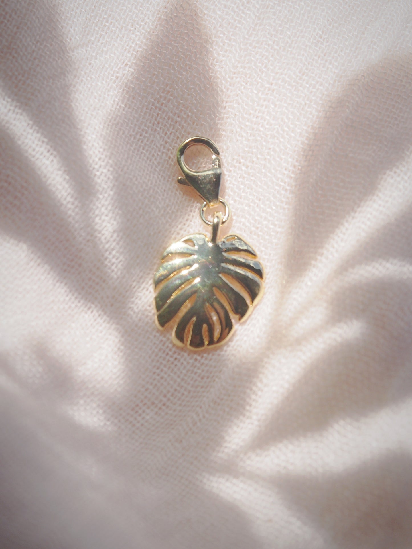 Gold Monstera Charm