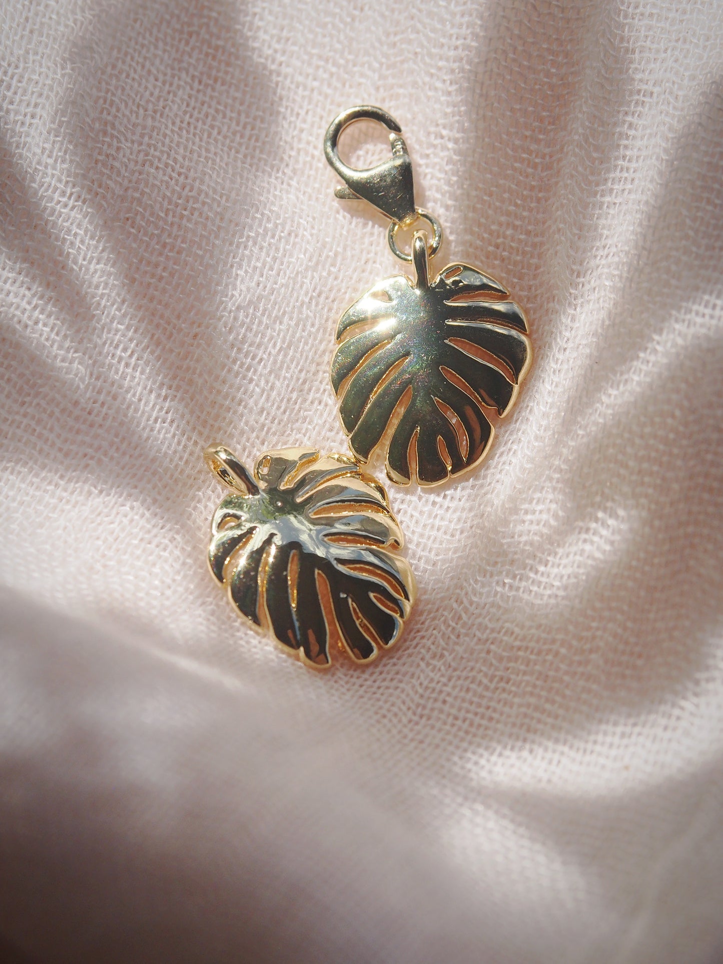 Gold Monstera Charm
