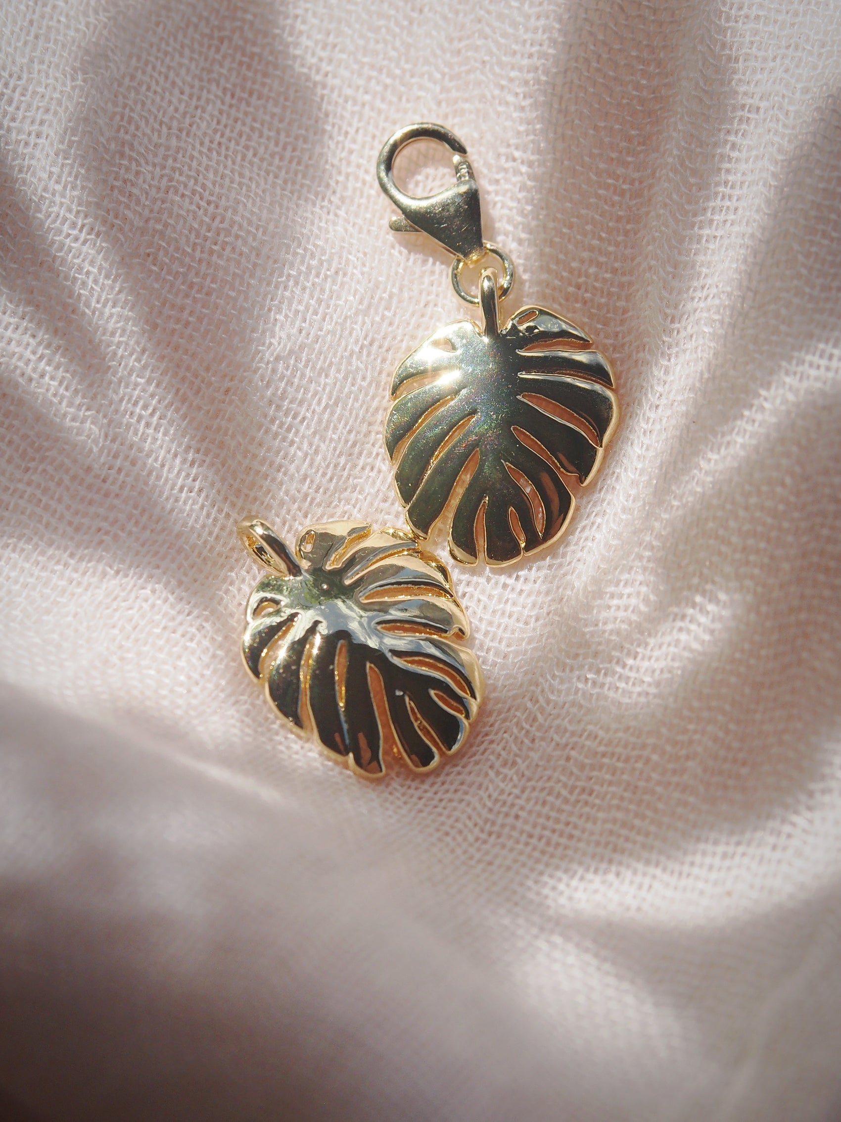 Gold Monstera Charm