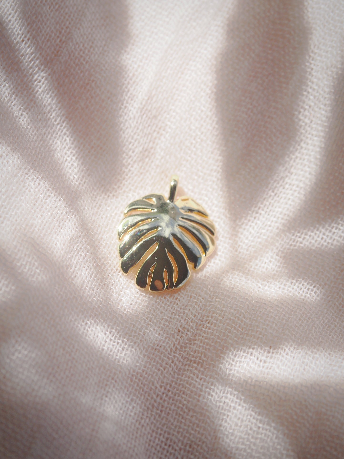 Gold Monstera Charm