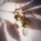 Gold Pearl & Seashell Drop Earrings - Kameli