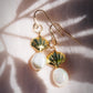 Gold Pearl & Seashell Drop Earrings - Kameli