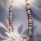 Pink Opal and Pikake Necklace - Aonani
