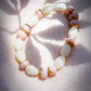 Stretchy Pink Opal and Pikake Bracelet - Aonani