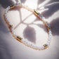 Dainty Gold and Pearl Stretchy Bracelet - Ailana