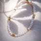Dainty Gold and Pearl Stretchy Bracelet - Ailana