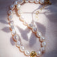 Sale - Chunky White Pearl Necklace with Gold Seashell - Nanea