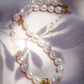 Sale - Chunky White Pearl Necklace with Gold Seashell - Nanea