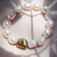 Sale - Stretchy Gold Nugget and Pearl Bracelet - Nohealani