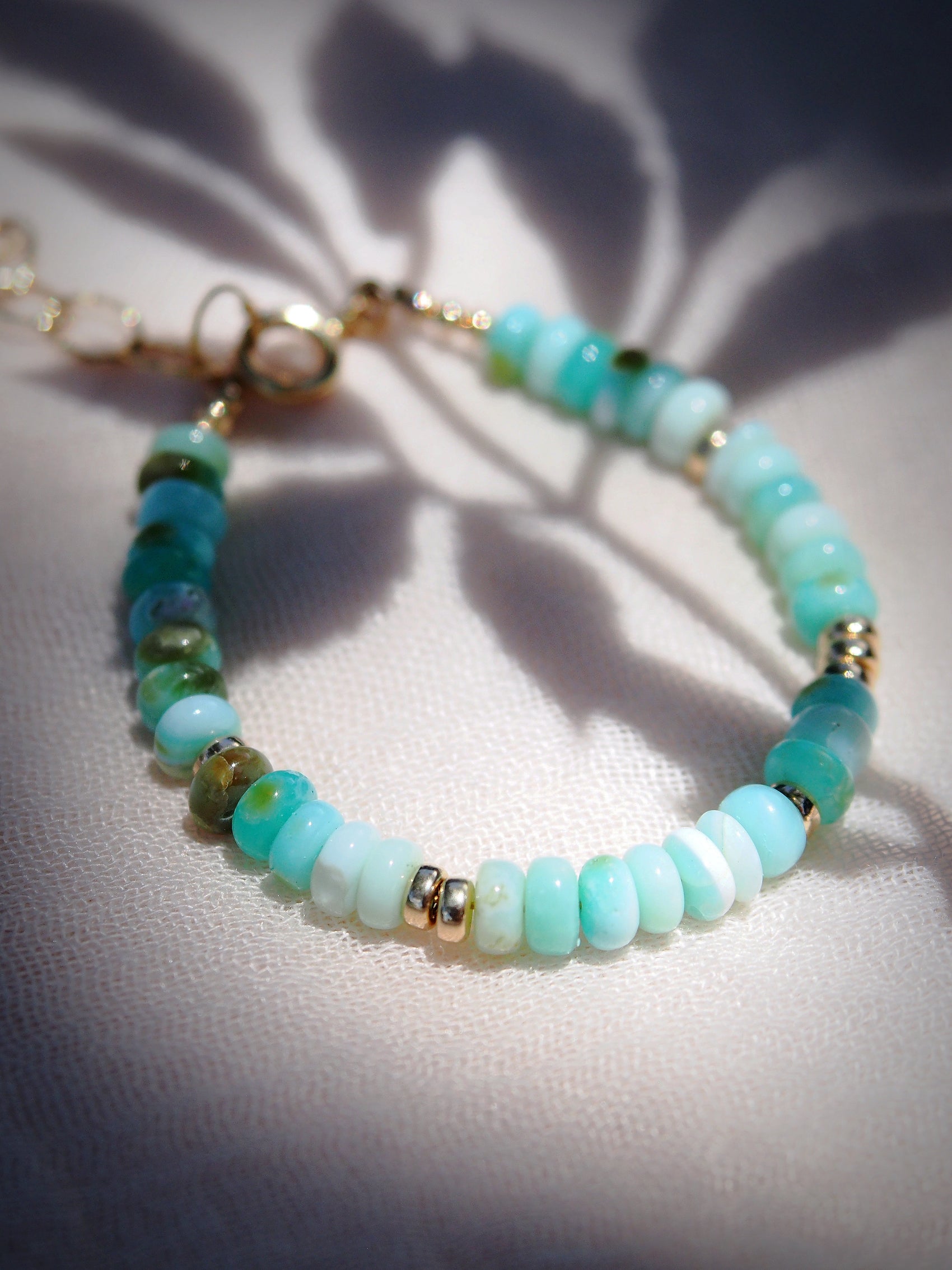 Peruvian Blue Opal Gold Bracelet - Mana'olana