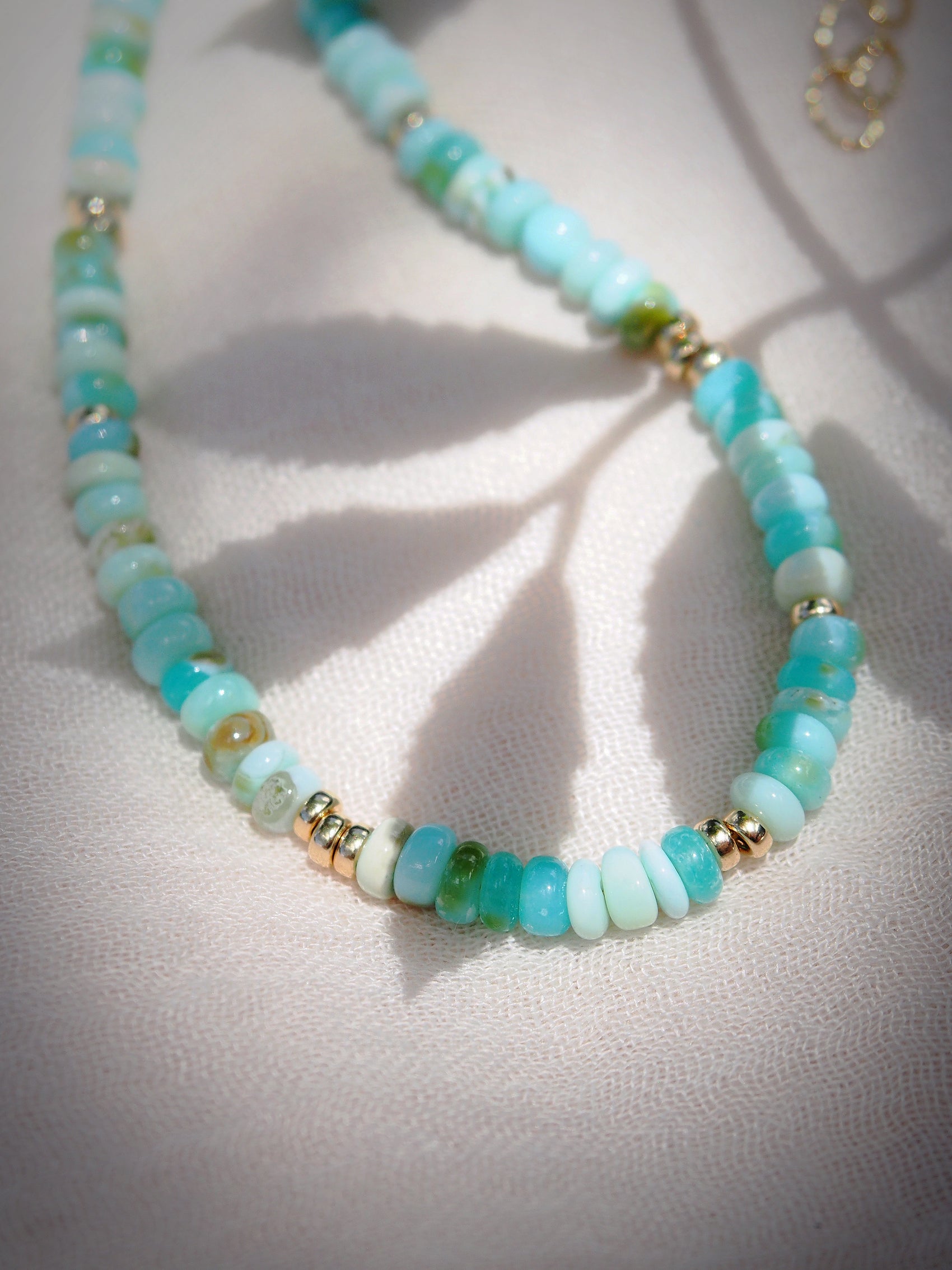 Peruvian Blue Opal Gold Necklace - Mana'olana
