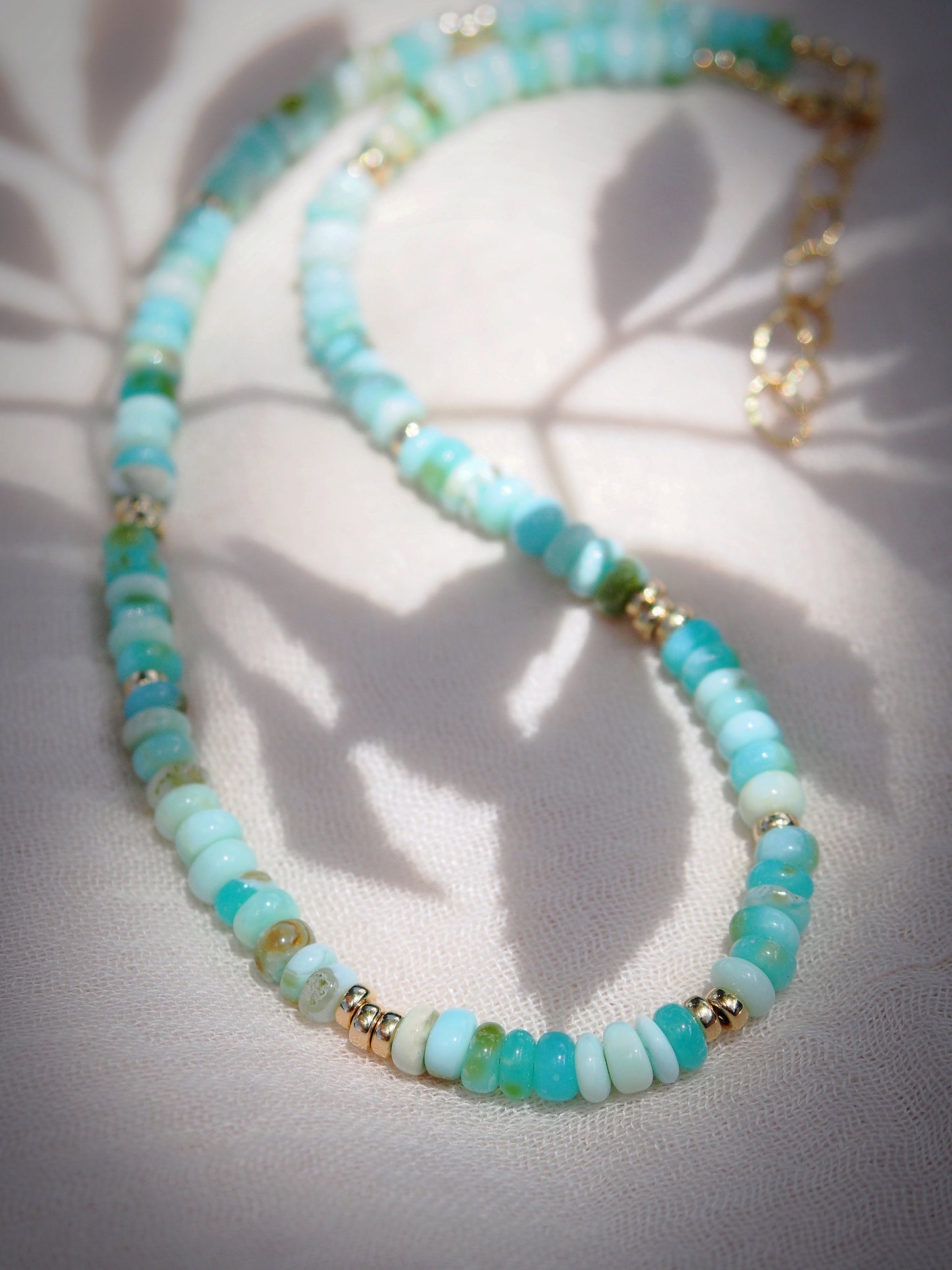 Peruvian Blue Opal Gold Necklace - Mana'olana