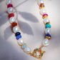 Sale - Chunky Candy Gemstone and Pearl Necklace - Momona