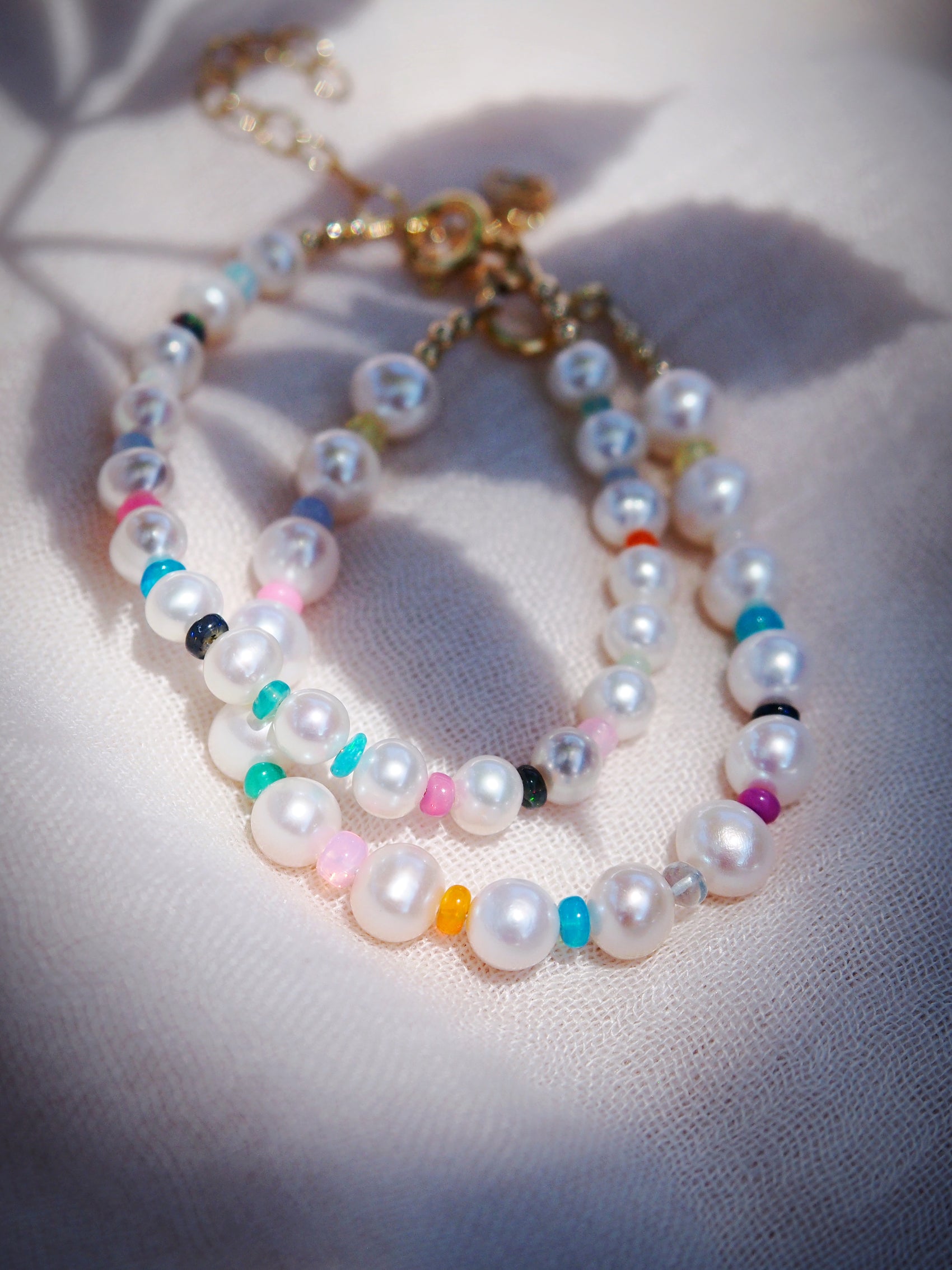 Sale - Rainbow Opal and Pearl Bracelet - Makalani