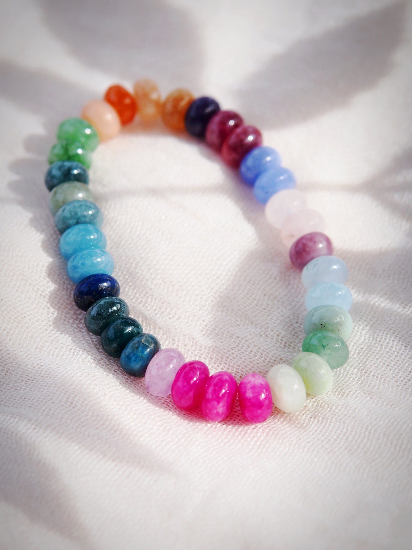 Sale - Stretchy Rainbow Gemstone Bracelet - Leinani
