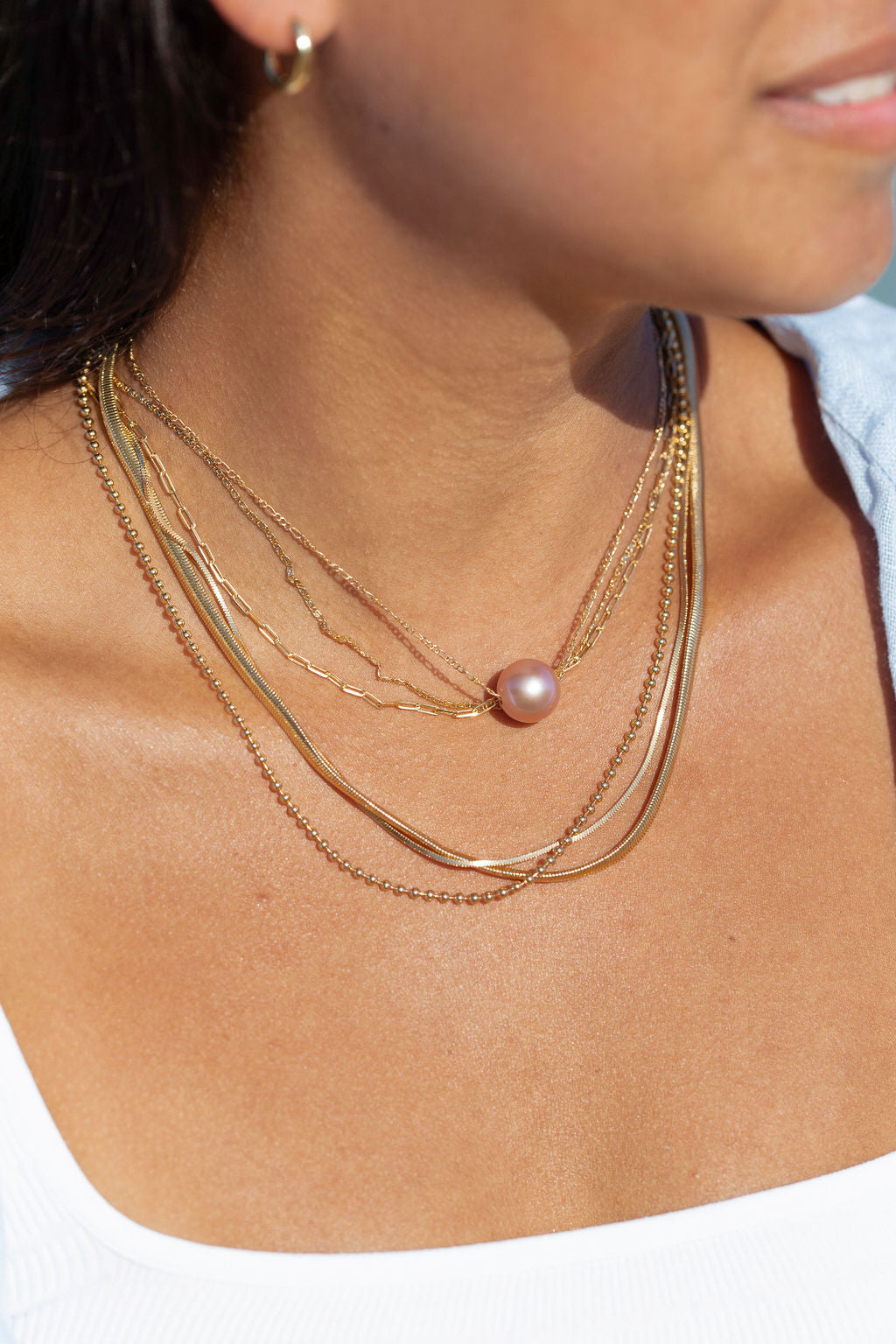Dainty Gold Paperclip Chain Necklace - Gold Kei