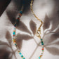 Gold Necklace - Asymmetrical Mixed Opal & Gold Chain Necklace - Hau’oli - ke aloha jewelry