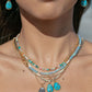 Gold Necklace - Asymmetrical Mixed Opal & Gold Chain Necklace - Hau’oli - ke aloha jewelry