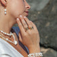 Earrings - Asymmetrical Pikake & Pearl Earrings - Huali - ke aloha jewelry