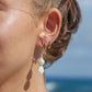 Earrings - Asymmetrical Pikake & Pearl Earrings - Huali - ke aloha jewelry