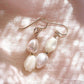 - Asymmetrical Pikake & Pearl Earrings - Huali - ke aloha jewelry