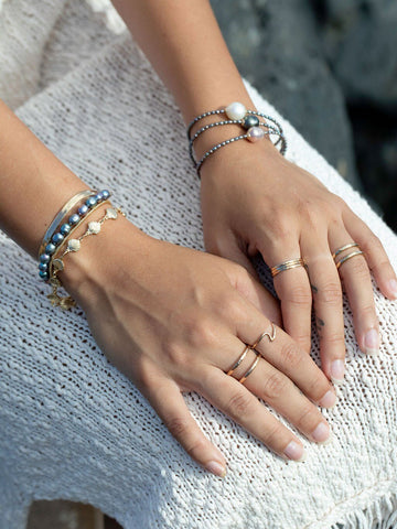 Gold Bracelet - Baroque Pearl Bead Bracelet - Kaimalie - ke aloha jewelry
