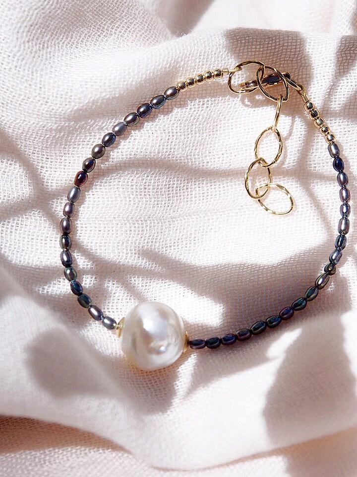 Gold Bracelet - Baroque Pearl Bead Bracelet - Kaimalie - ke aloha jewelry