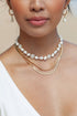Gold Necklace - Baroque Pearl Scallop & Puka Shell Necklace - Keao - ke aloha jewelry