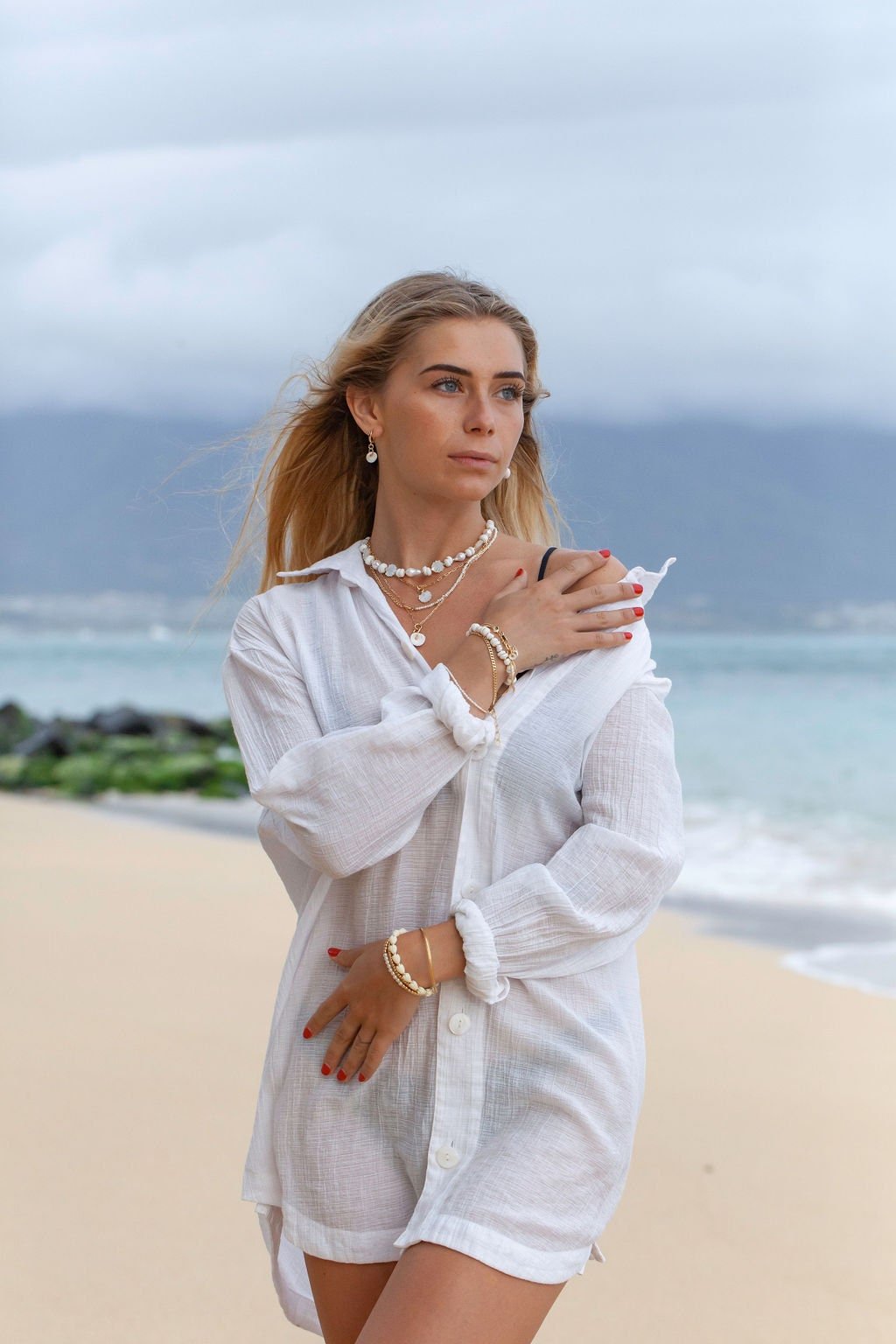 - Baroque Pearl Scallop & Puka Shell Necklace - Keao - ke aloha jewelry