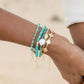 Gold Bracelet - Beaded Turquoise Bracelet - ke aloha jewelry