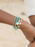 Gold Bracelet - Beaded Turquoise Bracelet - ke aloha jewelry