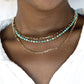 Gold Necklace - Beaded Turquoise Necklace - ke aloha jewelry