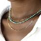 Gold Necklace - Beaded Turquoise Necklace - ke aloha jewelry