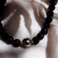 Gold Necklace - Black Tahitian Pearl Lava Bead Necklace - Roselani - ke aloha jewelry