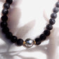 Gold Necklace - Black Tahitian Pearl Lava Bead Necklace - Roselani - ke aloha jewelry