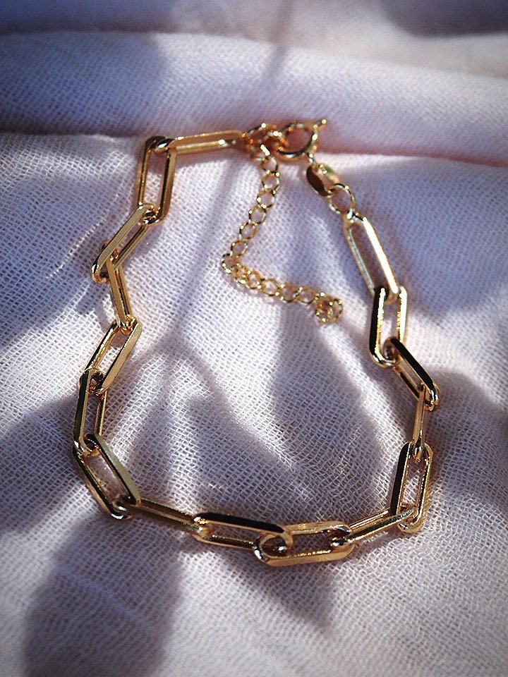 Anklets - Chunky Gold Paperclip Chain Anklet - Hie - ke aloha jewelry