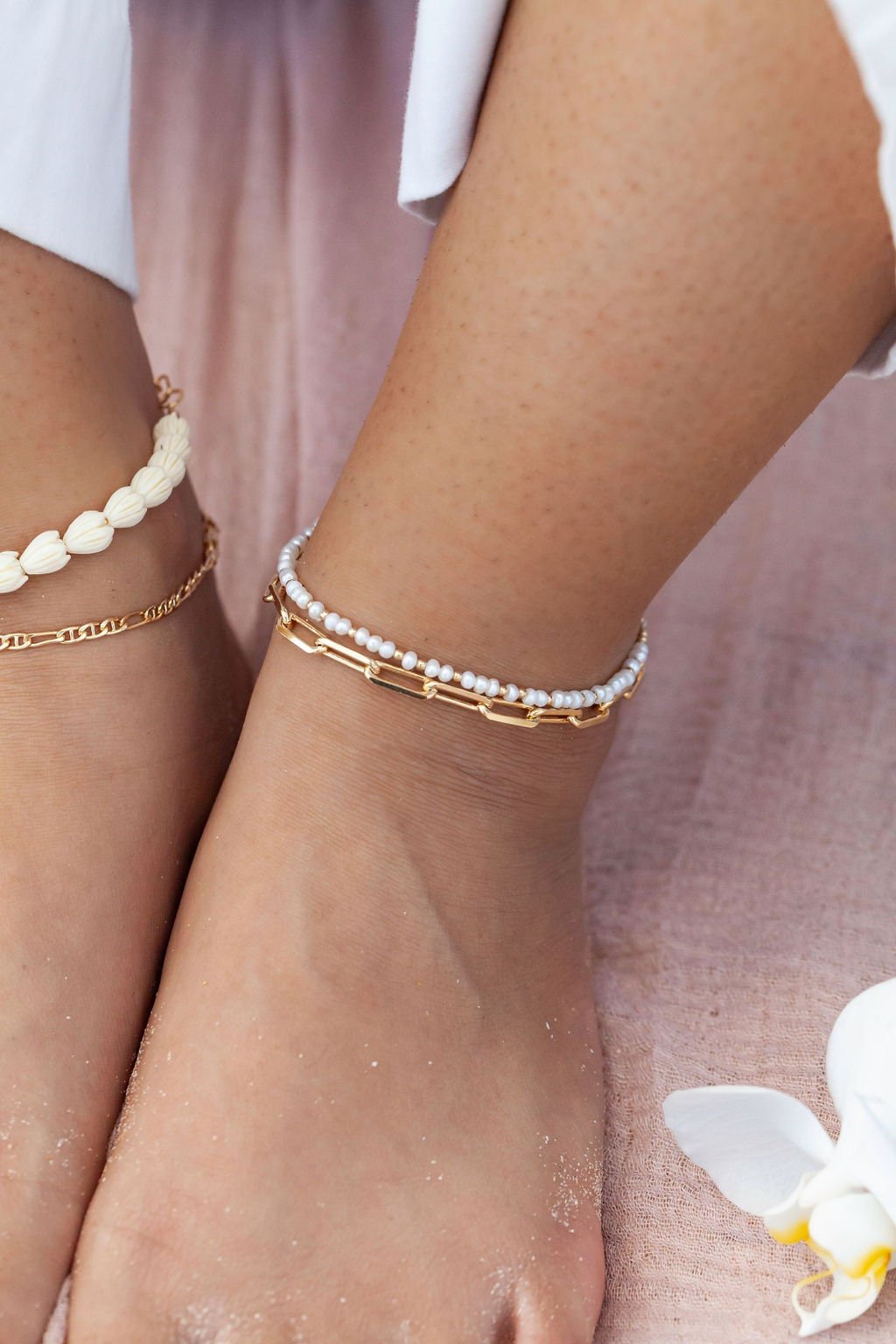 Anklets - Chunky Gold Paperclip Chain Anklet - Hie - ke aloha jewelry