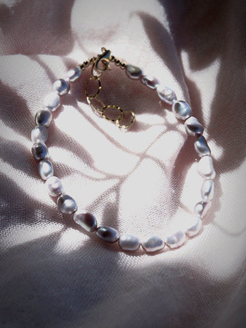 Anklets - Chunky Gray Pearl Anklet - Ala - ke aloha jewelry