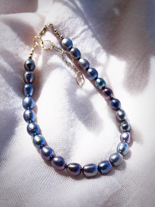 Anklets - Chunky Peacock Pearl Anklet - Ala - ke aloha jewelry