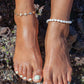 Anklets - Chunky White Pearl Anklet - Ala - ke aloha jewelry
