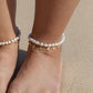 Anklets - Chunky White Pearl Anklet - Ala - ke aloha jewelry