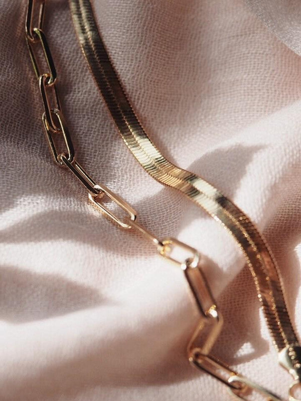 Gold Bracelets - Classic Gold Chain Bracelet Set - ke aloha jewelry