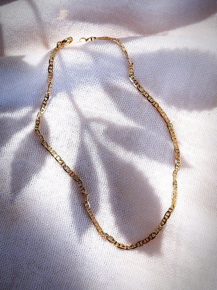 Anklets - Dainty Flat Mariners Chain Anklet - Kala - ke aloha jewelry