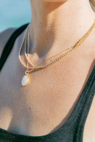 Gold Necklace - Dainty Gold Ball Chain Necklace - Kaila II - ke aloha jewelry